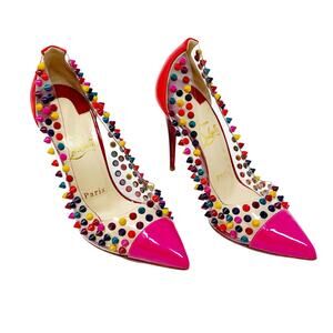 Christian Louboutin So Kate PVC Spiked Pumps EU 36 Multicolor Studded Heels